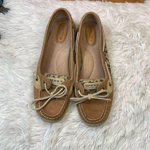 Sperry Angelfish Leopard Jacquard Slip-On Boat Shoes Women's Size 8.5 - Picture 3 of 10